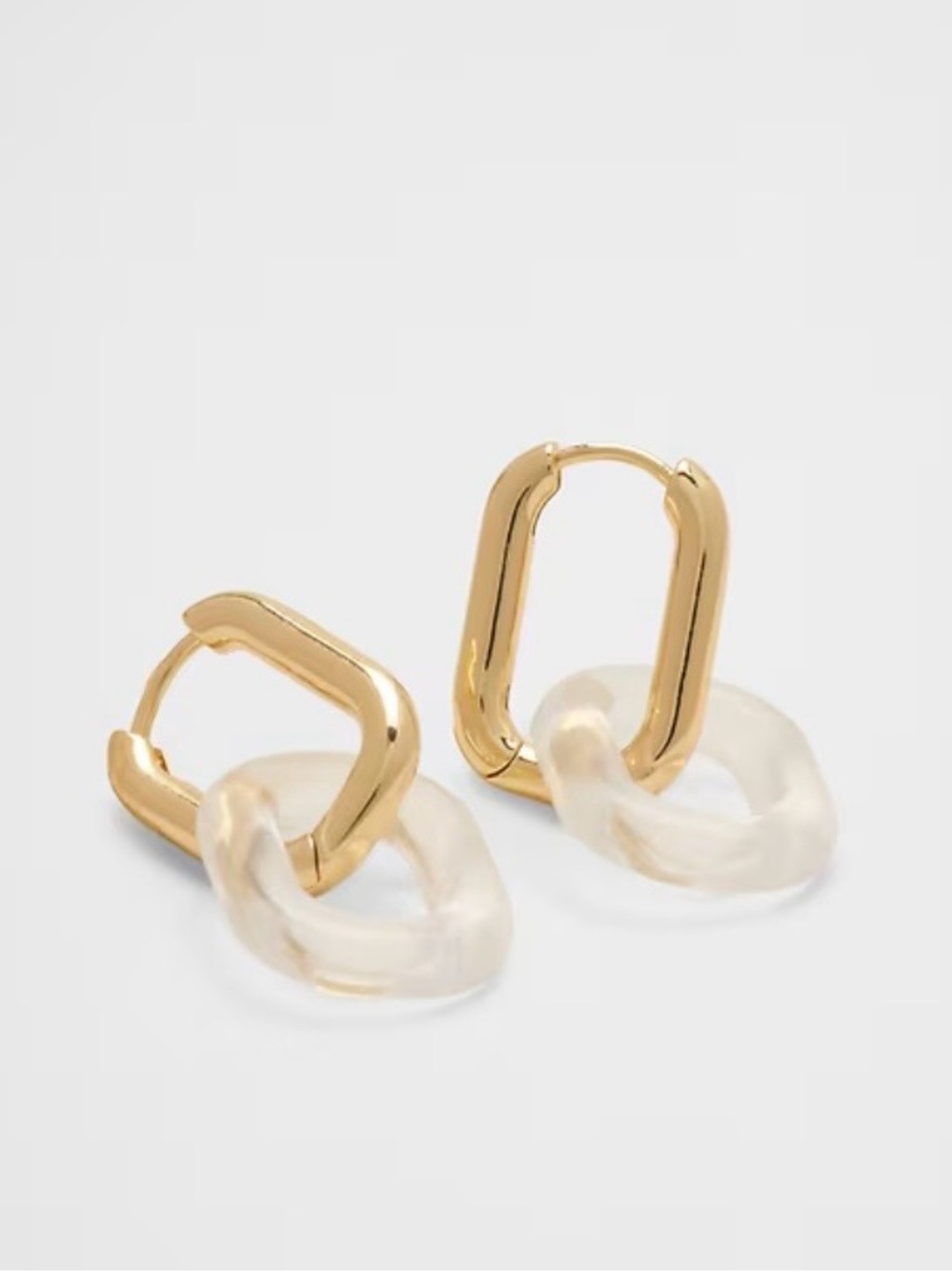 Banana Republic Factory - Gold and Clear Resin Link Earrings